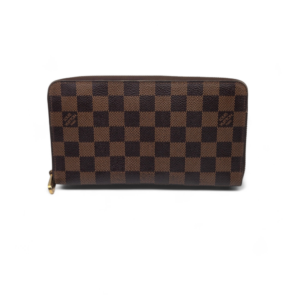 Authentic Louis Vuitton Damier Ebene Zippy Organizer Wallet